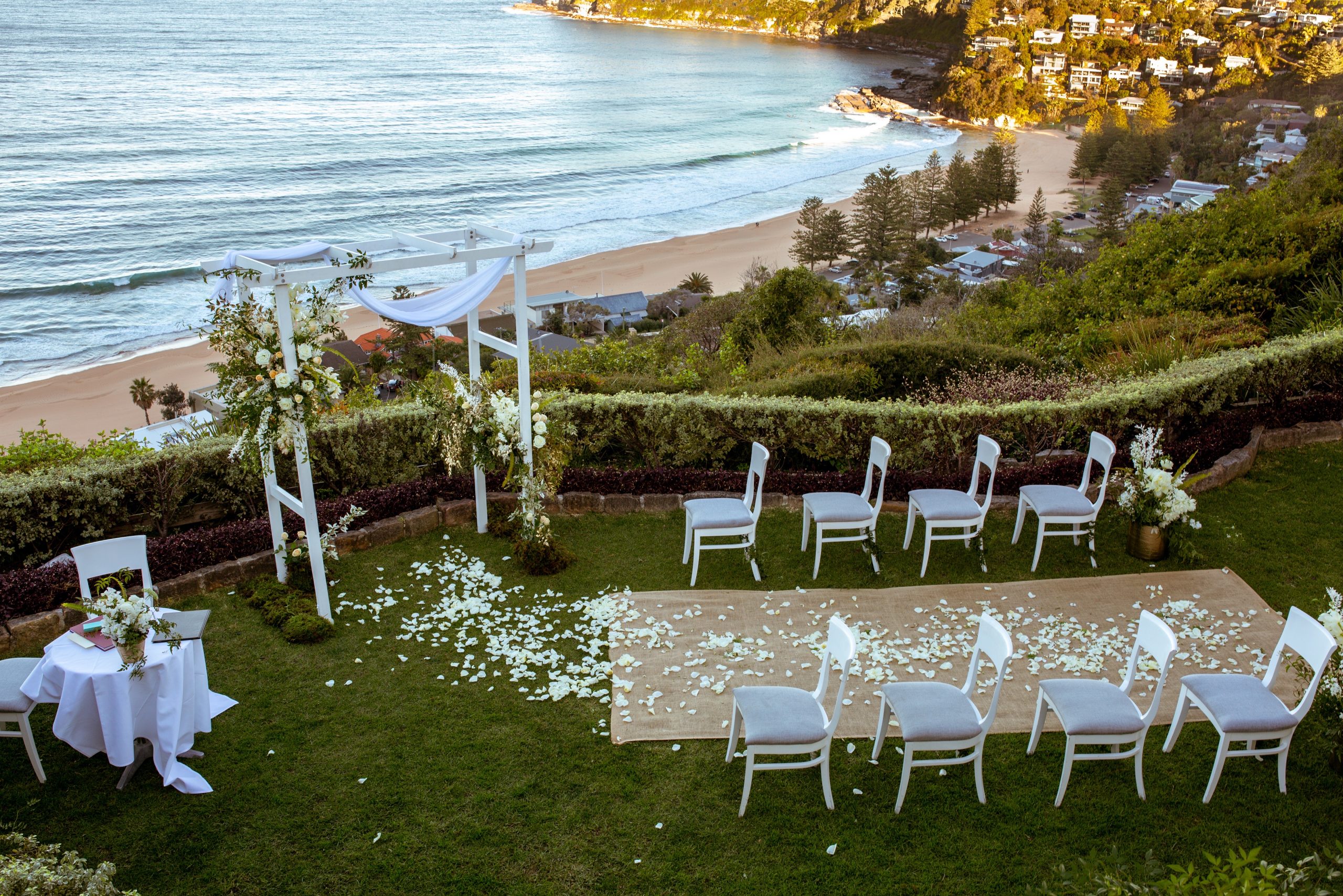 LUXE - Unforgettable Events lawn wedding ceremony