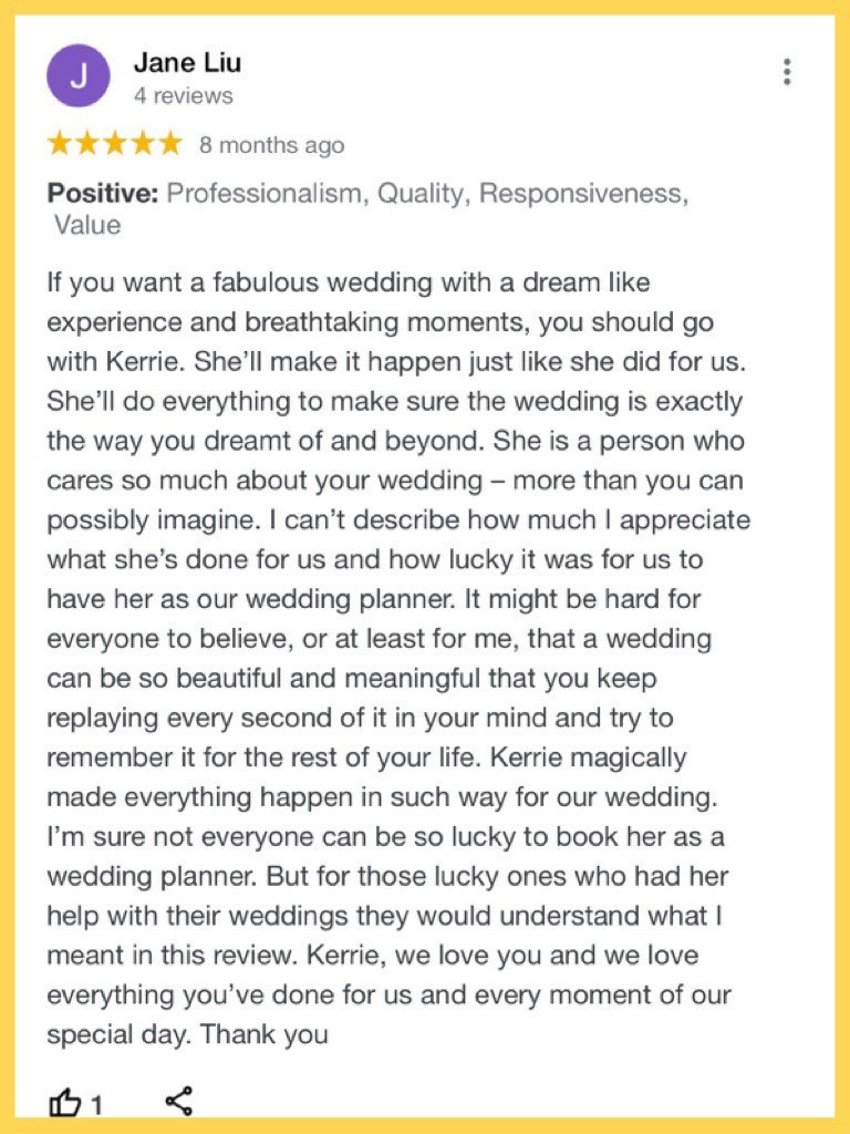 Review on Luxe Unforgettable Events Sydney Celebrant